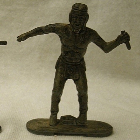 2 vintage Lone Star England Metal Indian Figures - Picture 2 of 8